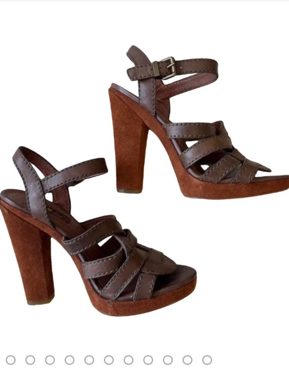 7 For All Mankind Brown Suede Strappy Heels